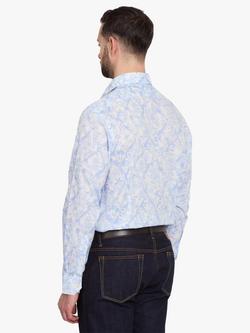 Simon Carter Tropical Toile Cotton Shirt, Blue/Multi - view 2, Blue Multi