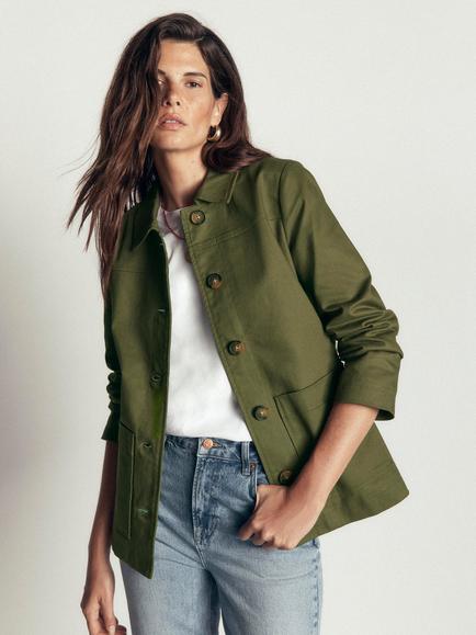 Boden Fife Cotton Utility Jacket, Khaki, Khaki