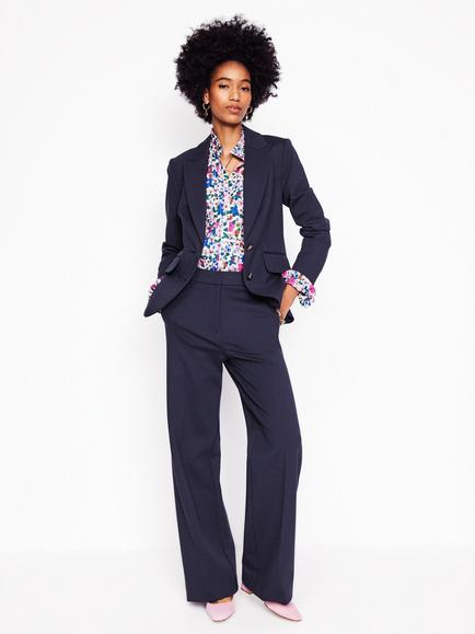 Boden Stamford Single Breasted Blazer containing LENZING™ ECOVERO™ Viscose, Navy