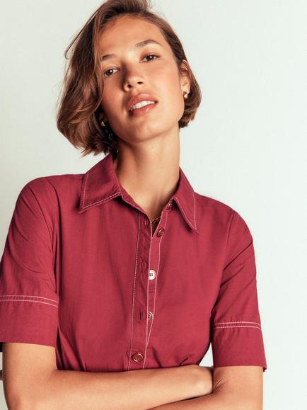 Boden Sarah Cotton Shirt Dress, Rich Chestnut - view 2, Rich Chestnut