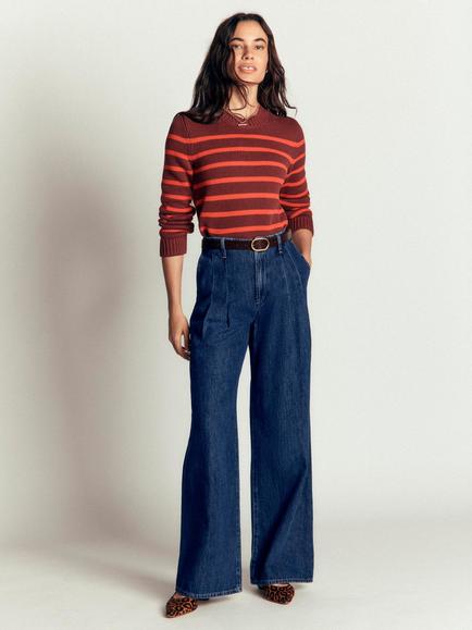 Boden High Rise Wide Leg Jeans, Blue, Blue