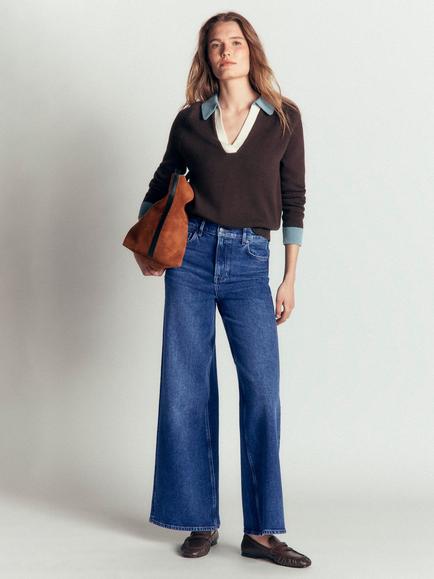 Boden High Rise Wide Leg Jeans, Mid Vintage - view 2, Mid Vintage