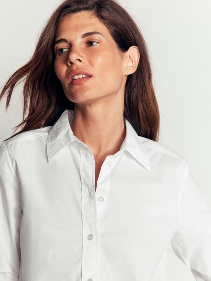 Boden Lottie Cotton Long Sleeve Top, White - view 2, White
