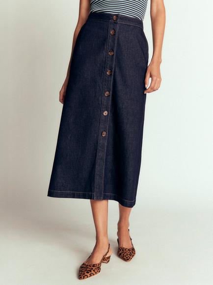 Boden Val A-Line Skirt, Indigo, Indigo