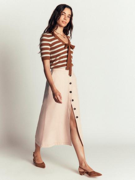 Boden Val Midi Skirt, Ecru - view 2, Ecru