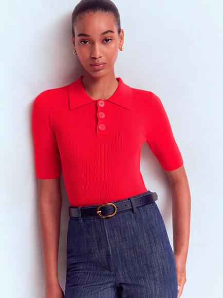 Boden Rhianne Cotton Rich Jumper, Poppy Red, Poppy Red
