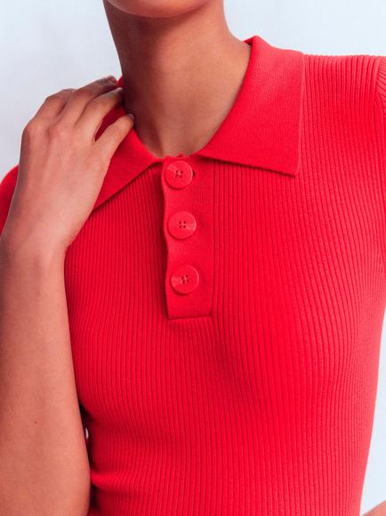 Boden Rhianne Cotton Rich Jumper, Poppy Red - view 2, Poppy Red