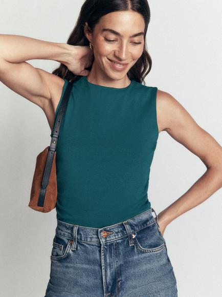 Boden Tia Sleeveless Top containing TENCEL™ Modal, Midnight Teal, Midnight Teal