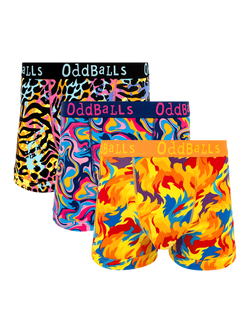 OddBalls Cotton Blend Boxers, Pack of 3, Multi, Multi