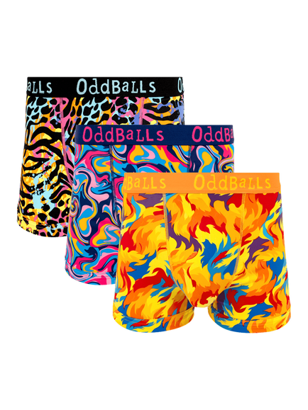 OddBalls Cotton Blend Boxers, Pack of 3, Multi, Multi