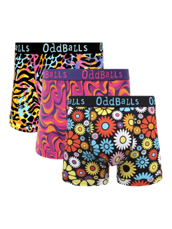 OddBalls New Bohemian Patterned Cotton Blend Boxers, Pack of 3, Multi, Multi