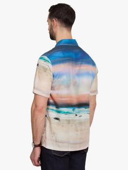 Simon Carter Sunset Scene Tencel Shirt, Multi - view 2, Multi