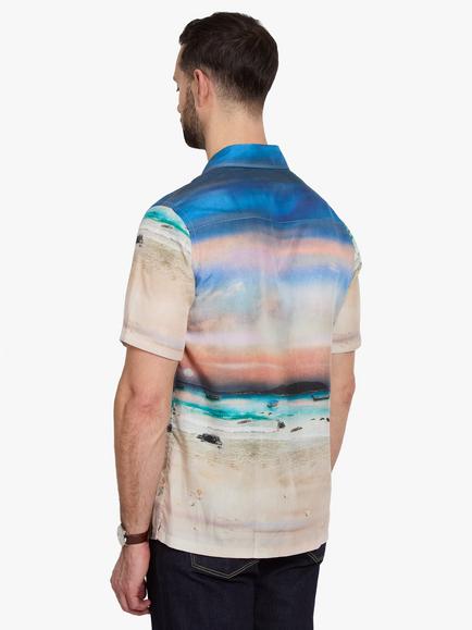 Simon Carter Sunset Scene Tencel Shirt, Multi - view 2, Multi