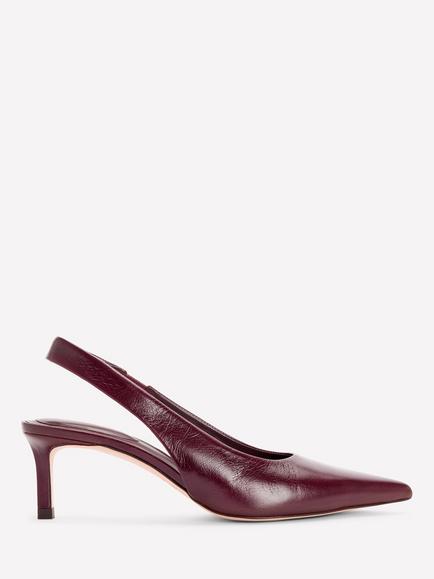 Boden Hope Leather Kitten Heel Slingback Sandals, Wine, Wine