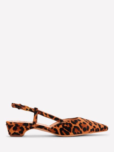Boden Leather Mini Block Heel Slingback Sandals, Brown, Brown