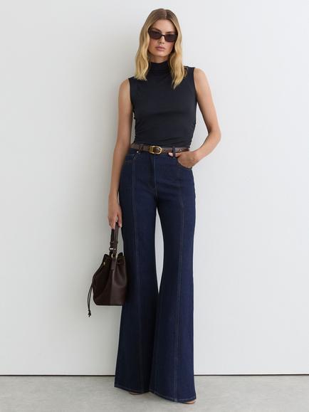 Reiss Hattie High Neck Sleeveless Vest, Navy