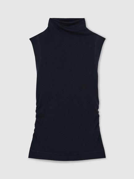 Reiss Hattie High Neck Sleeveless Vest - view 2, Navy