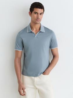 Reiss Nico Regular Fit Polo Shirt, Dusty Blue, Dusty Blue