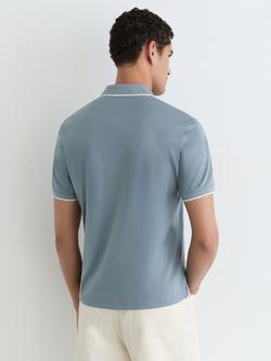 Reiss Nico Regular Fit Polo Shirt, Dusty Blue - view 2, Dusty Blue