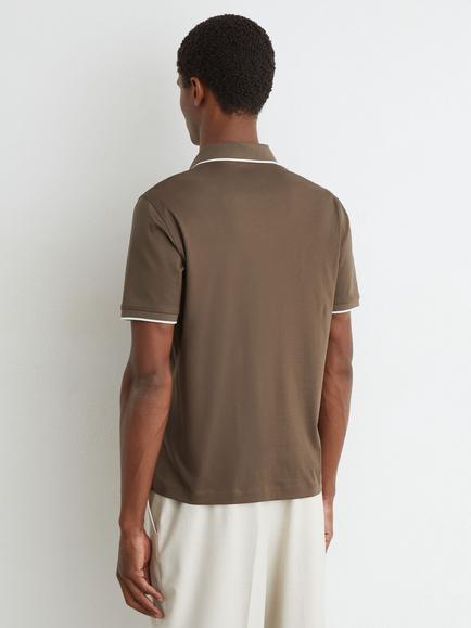 Reiss Nico Polo Shirt, Taupe Brown - view 2, Taupe Brown