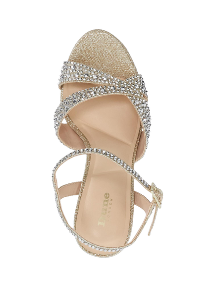 Dune London Mayve Stiletto Heel Embellished Platform Sandals, Gold - view 2, Gold