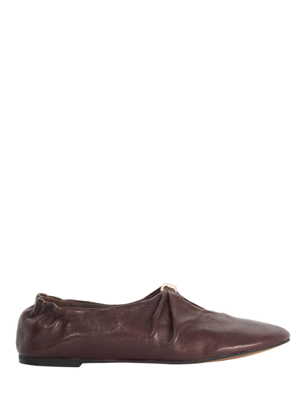 Dune London Havella Leather Ballerina Pumps, Burgundy, Burgundy