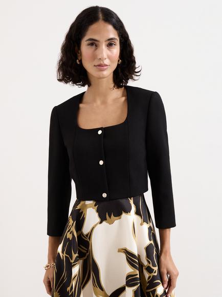 Phase Eight Miranda Square Neck Jacket, Black, Black