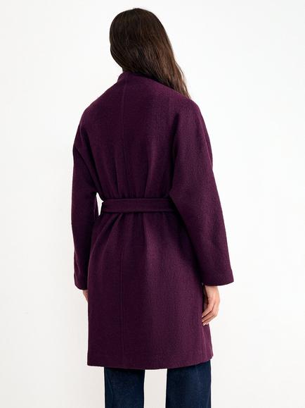 Phase Eight Jennifer Knit Coat, Purple - view 2, Purple