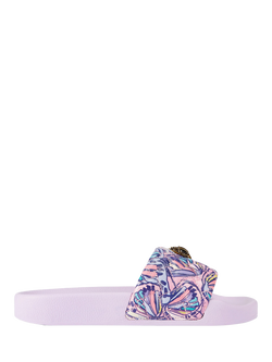 Kurt Geiger London Meena Eagle Butterfly Sliders, Purple, Purple