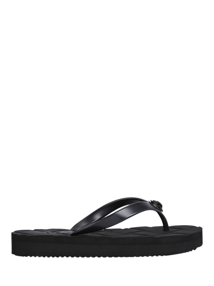 Kurt Geiger London Kensington Quilted Flip Flops, Black, Black