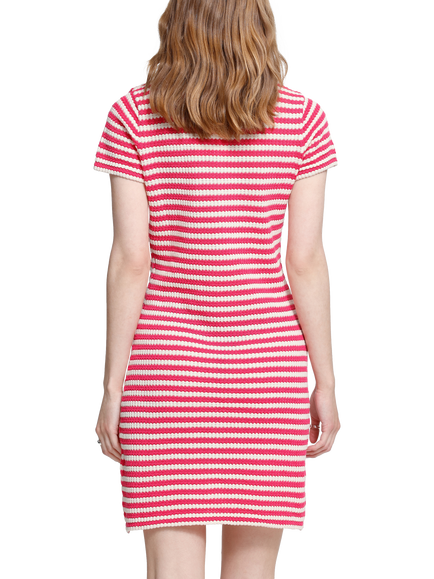 ICHI Ihlorianna Button-Up Knitted Dress, Azalea/Birch - view 2, Azalea/Birch