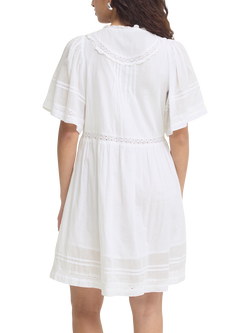 ICHI Ihvoilana Lace Mini Dress - view 2, Cloud Dancer