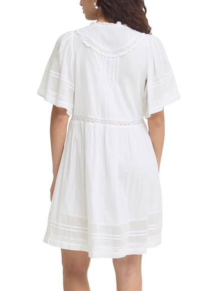 ICHI Ihvoilana Lace Mini Dress - view 2, Cloud Dancer