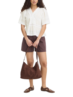 ICHI Ihvoilana V-Neck Blouse, Cloud Dancer, Cloud Dancer