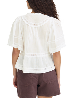 ICHI Ihvoilana V-Neck Blouse, Cloud Dancer - view 2, Cloud Dancer