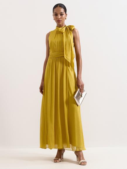 Phase Eight Collection 8 Blaise Silk Maxi Dress, Yellow, Yellow