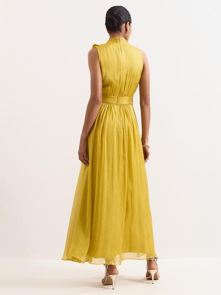Phase Eight Collection 8 Blaise Silk Maxi Dress, Yellow - view 2, Yellow