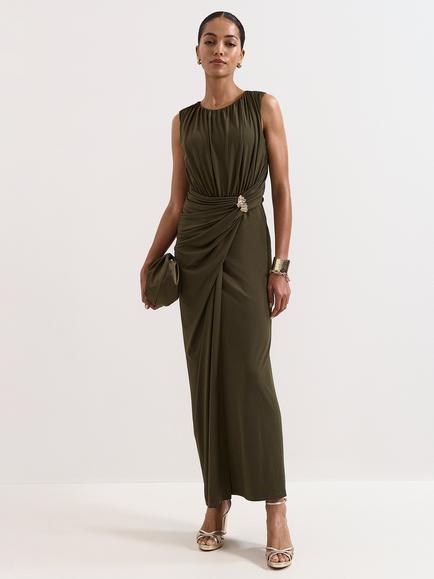 Phase Eight Cassidy Ruched Maxi Dress, Green, Green