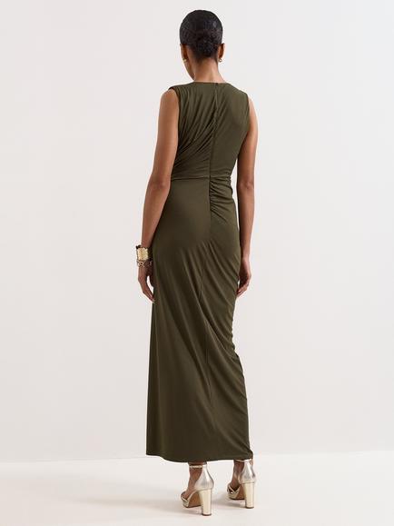 Phase Eight Cassidy Ruched Maxi Dress, Green - view 2, Green