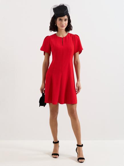 Phase Eight Elia Seamed Swing Mini Dress, Red, Red