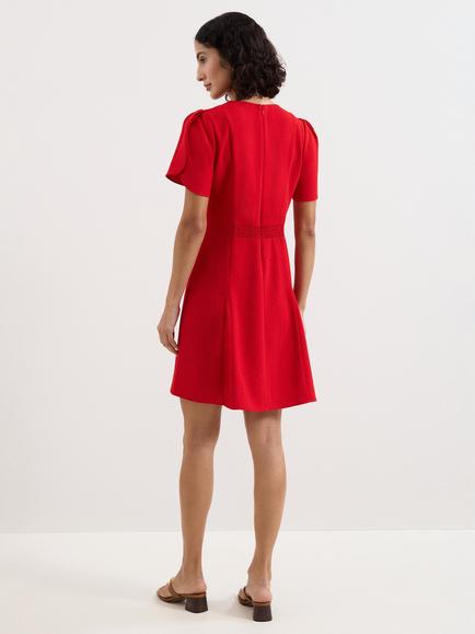 Phase Eight Elia Seamed Swing Mini Dress, Red - view 2, Red