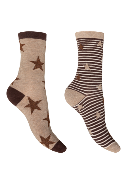 Charnos Star Sparkle Socks, Pack of 2, Chocolate, Chocolate