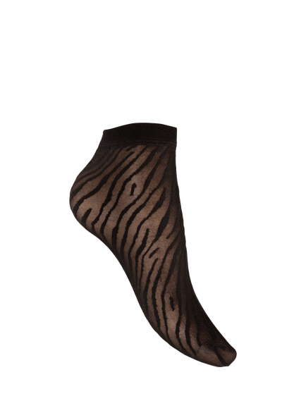Charnos Zebra Anklet Socks, Black, Black