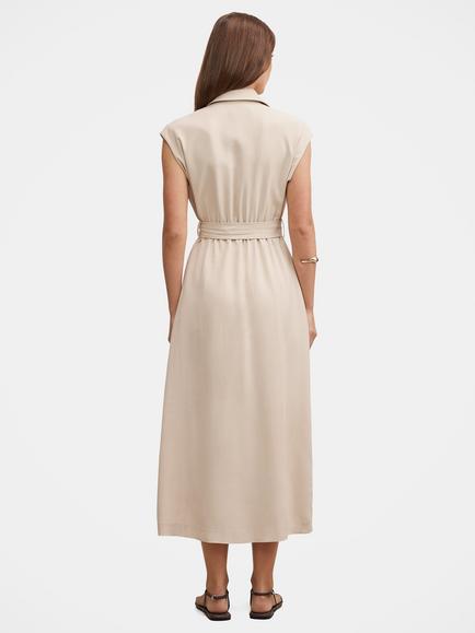 Forever New Elsa Sleeveless Trench Midi Dress, Neutral Stone - view 2, Neutral Stone