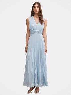 Forever New Leia Pleated Cape Maxi Dress, Soft Blue, Soft Blue