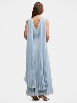 Forever New Leia Pleated Cape Maxi Dress, Soft Blue - view 2, Soft Blue