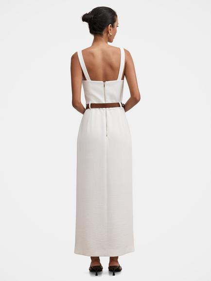 Forever New Sara Petite Tailored Column Midi Dress, Porcelain - view 2, Porcelain