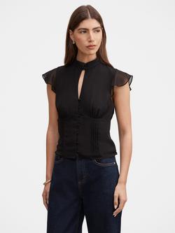 Forever New Eden Keyhole Blouse, Black, Black