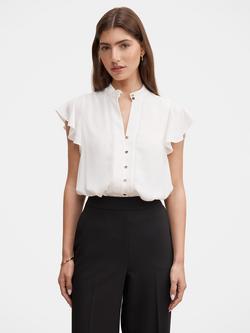 Forever New Jennie Trim Detail Blouse, Porcelain, Porcelain