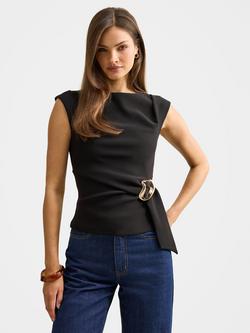 Forever New Serena Hardware Detail Top, Black
